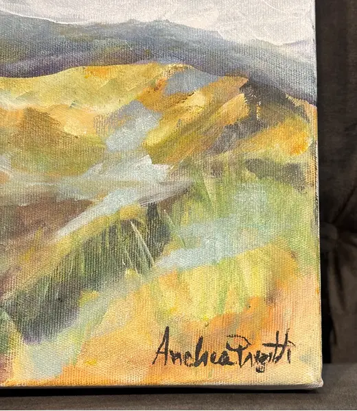 Foto de um(a) Andrea Prezutti - Araucárias, da categoria de Pinturas. Óleo sobre tela da grande artista paranaense Andrea Prezutti, natural de Jacarezinho. Mostrado de uma perspectiva diferente. Vendido no marketplace Trésors.