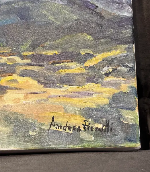 Foto de um(a) Andrea Prezutti - Araucárias, da categoria de Pinturas. Óleo sobre tela da grande artista paranaense Andrea Prezutti, natural de Jacarezinho. Mostrado de uma perspectiva diferente. Vendido no marketplace Trésors.