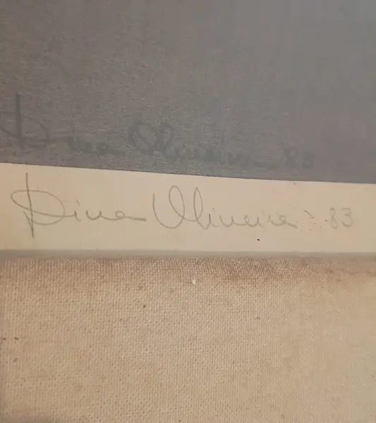 Foto de um(a) Dina Oliveira - Abstrato, técnica mista, 48 x 61 cm, assinado no canto inferior direito e datado de 1983, da categoria de Pinturas. Dina Oliveira - Abstrato, técnica mista, 48 x 61 cm, assinado no canto inferior direito e datado de 1983. Mostrado de uma perspectiva diferente. Vendido no marketplace Trésors.