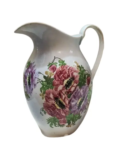 Foto de um(a) Gomil Porcelana Policromada 30'S, da categoria de Jarros. Gomil em porcelana policromada com motivo floral da fábrica brasileira são paulo flsc, década de 1930. A: 28 cm / Diâmetro:... Vendido no marketplace Trésors.
