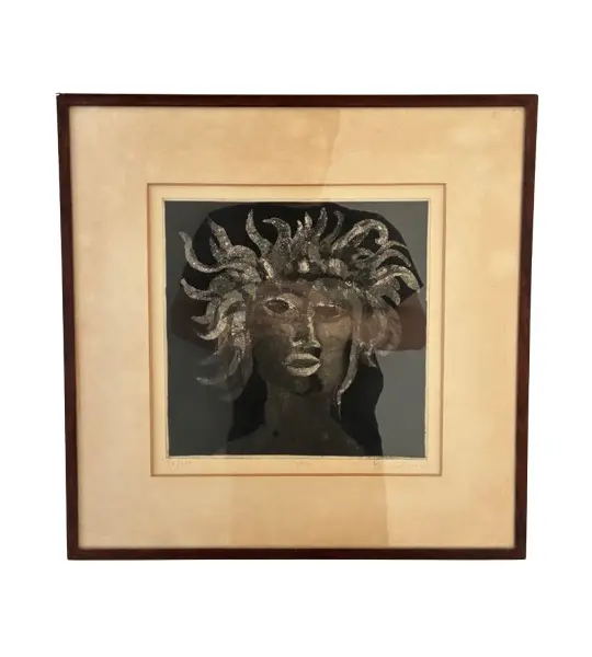 Foto de um(a) Gravura intitulada "Sereia" do artista português Bartolomeu Cid dos Santos (1931-2008), da categoria de Serigrafia. Gravura intitulada "Sereia" do artista português Bartolomeu Cid dos Santos (1931-2008). Água forte sobre papel. Assinada e... Vendido no marketplace Trésors.