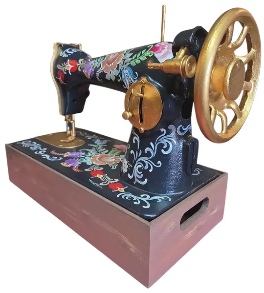 Foto de um(a) Maquina de Costura Decorativa Pintada a Mão, da categoria de Outros colecionáveis. Maquina decorativa pintada a mão. Vendido no marketplace Trésors.