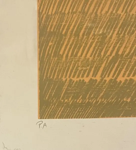 Foto de um(a) Gilberto Salvador - Serigrafia original, assinada a mão e datada de 1981, medindo 48 x 66 cm (com moldura de alumínio escovado e vidro), da categoria de Serigrafia. Gilberto Salvador, nascido em São Paulo em 1946, é um artista multidisciplinar brasileiro que se destacou como pintor,... Mostrado de uma perspectiva diferente. Vendido no marketplace Trésors.