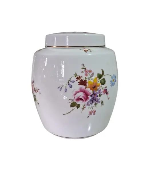 Foto de um(a) Potiche porcelana inglesa Royal Crown Derby, da categoria de Garrafas, potes e jarros. Potiche em porcelana inglesa da renomada Royal Crown Derby, com o clássico padrão floral Derby Posies, introduzido em meados... Vendido no marketplace Trésors.