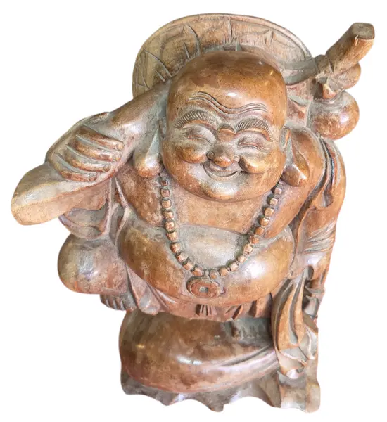 Foto de um(a) Escultura Buda em Madeira Maciça Esculpida à Mão, da categoria de Escultura. Linda peça decorativa entalhada em um único bloco de madeira maciça. Apresenta veios naturais e acabamento primoroso que... Mostrado de uma perspectiva diferente. Vendido no marketplace Trésors.