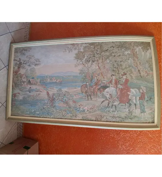 Foto de um(a) Pintura em tecido - made in Italy, da categoria de Pinturas. Pintura em tecido - tela de 1 x 1,80m - made in Italy - Obra retrata um cavaleiro napoleônico, montado em seu garanhão... Mostrado de uma perspectiva diferente. Vendido no marketplace Trésors.