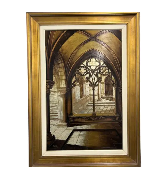 Foto de um(a) Rodolfo Gerd Willamowius - Técnica mista sobre placa de 84 x 52 (obra) e 108 x 77 cm (com moldura), da categoria de Pinturas. Magnífica e imponente pintura que exemplifica o domínio absoluto da perspectiva e do claro-escuro pelo renomado artista. A... Vendido no marketplace Trésors.