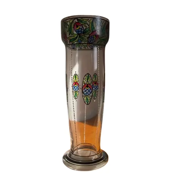 Foto de um(a) Antigo Lindo Vaso Art Deco Em Cristal Veneziano Pintado Mão, da categoria de Vasos. Antigo vaso em cristal veneziano com belíssima pintura feita à mão tipicamente do período Art Deco. Década de 1930. Medidas... Vendido no marketplace Trésors.
