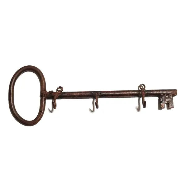 Foto de um(a) Porta Chaves em Ferro, da categoria de Ganchos. Porta chave em ferro com 3 ganchos com efeito oxidado e proteção de verniz. L: 32 cm A: 11,5 cm peso: 436 g. Vendido no marketplace Trésors.