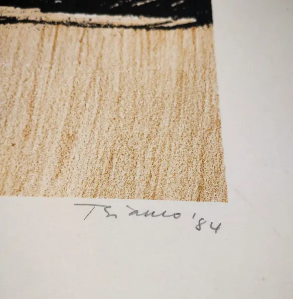 Foto de um(a) Enrico Bianco Natureza Morta, 1984 - Serigrafia 50 x 70 cm, exemplar PA 5 de 10, sem moldura e assinada à mão, da categoria de Pinturas. Mostrado de uma perspectiva diferente. Vendido no marketplace Trésors.