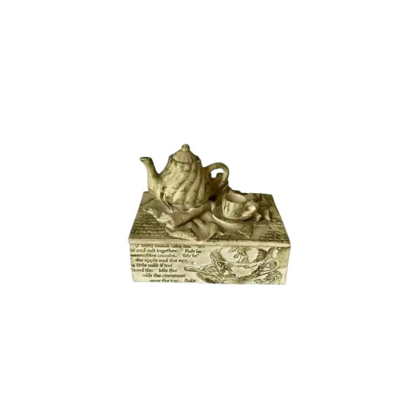 Foto de um(a) Pequena caixa de chá em resina, da categoria de Cestos e Caixas. Caixinha porta chá em resina Mede: 10 x 9cm. Vendido no marketplace Trésors.