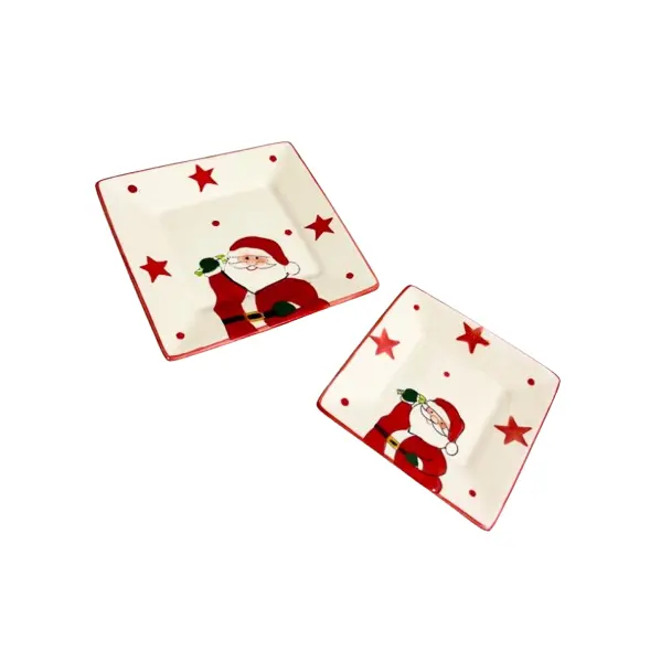 Foto de um(a) ​ Par de petisqueiras em cerâmica pintada a mão, da categoria de Pratos Decorativos. Par de petisqueiras em cerâmica pintada a mão. Mínimos lascados como mostrado nas fotos. Medidas maior: 18x18cmMedidas... Vendido no marketplace Trésors.