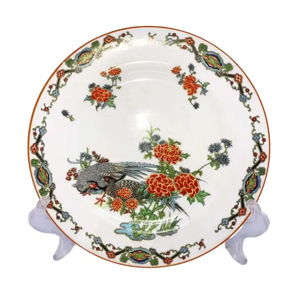 Foto de um(a) Antigo Prato Decorativo Porcelana Inglesa John Haddock & Sons, da categoria de Pratos Decorativos. John Haddock & Sons - Royal Vitreous. Antigo prato em porcelana inglesa, belíssima decoração floral com pavões. Início do... Vendido no marketplace Trésors.