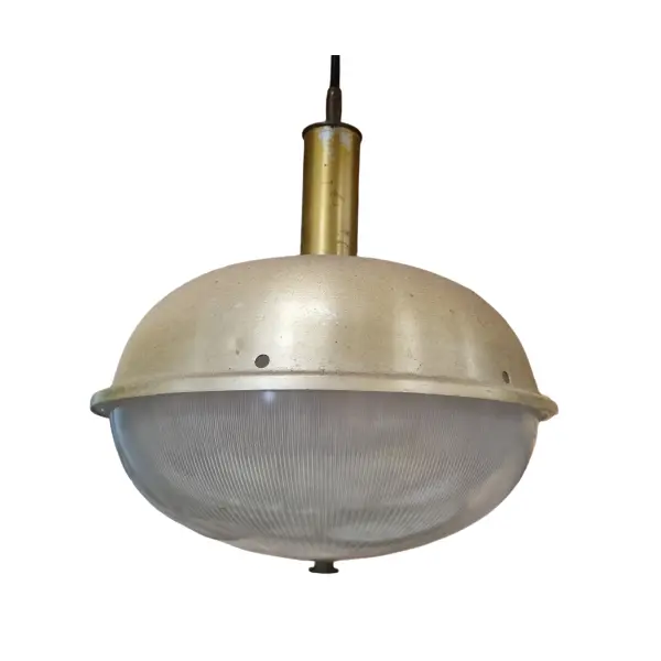 Foto de um(a) Luminária Modernista Vintage Design anos 60, da categoria de Lustres. Luminária Modernista Vintage Design anos 60 e 70, metal e vidro, funcionando, perfeita. Vendido no marketplace Trésors.