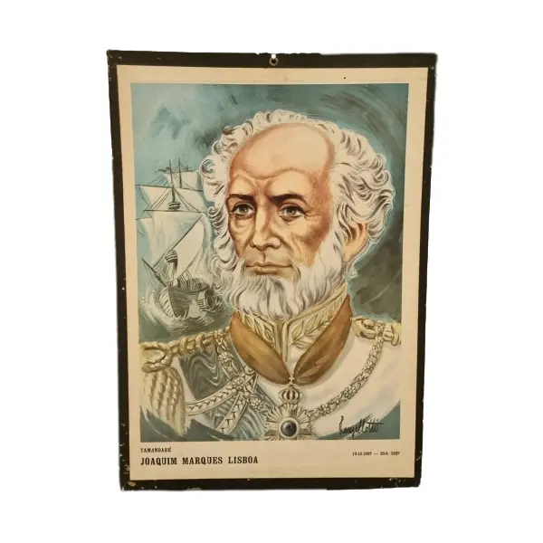 Foto de um(a) Encarte antigo Almirante Tamandaré, da categoria de Impressões. Encarte antigo de personalidades, Almirante Tamandaré, antigo, cores originais. Vendido no marketplace Trésors.