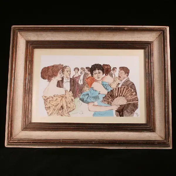 Foto de um(a) Quadro em porcelana NARA 1989, da categoria de Pinturas. Placa em porcelana assinada Nara e datada 1989. A pintura representa uma cena palaciana, com pessoas trajadas para festa. É... Mostrado de uma perspectiva diferente. Vendido no marketplace Trésors.