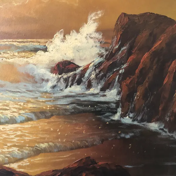 Foto de um(a) Pintura de cena praiana Popovich 166 x 97 cm, da categoria de Pinturas. Pintura de cena praiana Popovich 166 x 97 cm. Mostrado de uma perspectiva diferente. Vendido no marketplace Trésors.