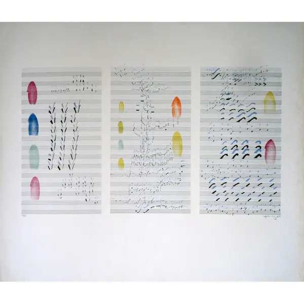 Foto de um(a) Paulo Garcez - Sem Título (Variações Musicais) - 50 x 70 cm, da categoria de Serigrafia. Artista Paulo Garcez Título Sem Título (Variações Musicais) Técnica Litografia a cores Tiragem 26/50 Medidas 50 x 70 cm Data... Vendido no marketplace Trésors.