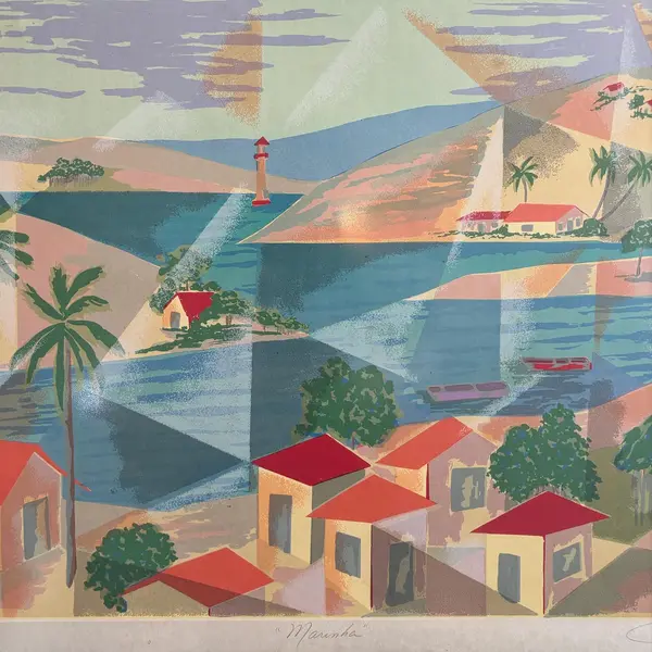 Foto de um(a) Serigrafia de Célia Torres (86cm x 66cm), da categoria de Pinturas. Serigrafia de Célia Torres (86cm x 66cm). Mostrado de uma perspectiva diferente. Vendido no marketplace Trésors.