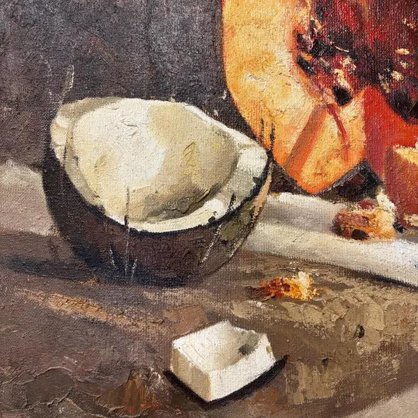 Foto de um(a) Pintura - Natureza morta em OST - James Christian (1,02 x 0,85), da categoria de Pinturas. James Christian (1,02 x 0,85). Mostrado de uma perspectiva diferente. Vendido no marketplace Trésors.
