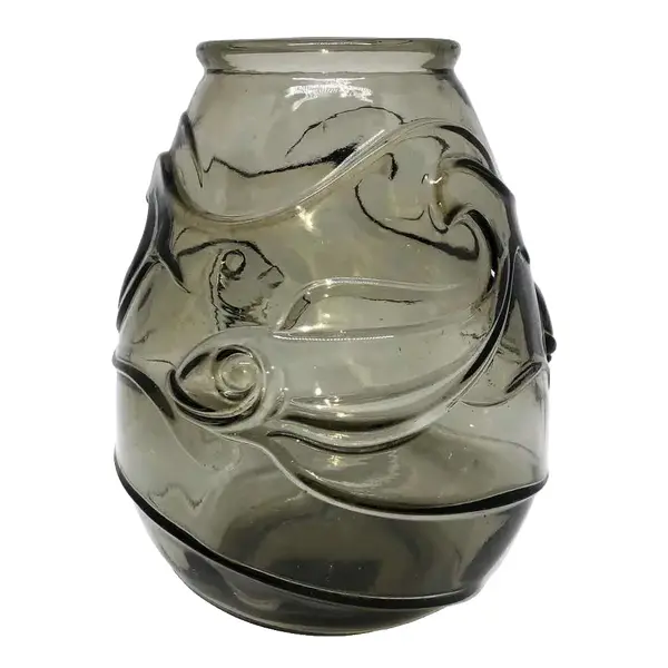 Foto de um(a) Antigo Vaso Jarro Com Peixes Art Deco Josef Inwald Glass, da categoria de Vasos. Josef Inwald - Barolac. Antigo e lindo vaso Tcheco, em vidro artístico, ricamente moldado e prensado com decoração de peixes... Vendido no marketplace Trésors.