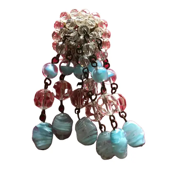 Foto de um(a) Antigo Raro Broche Art Deco Com Cristal Murano Italiano, da categoria de Outros colecionáveis. Grande broche Art Deco. Murano e cristal italiano. Peça única. Feito a mão. Década de 1960. Aproximadamente 9cm. Vendido no marketplace Trésors.