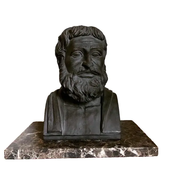 Foto de um(a) Antiga Escultura Busto Grego Tales De Mileto Resina Italiana, da categoria de Escultura. Imponente busto em resina italiana, ricamente moldado e prensado representando Tales de Mileto, foi um filósofo, matemático,... Vendido no marketplace Trésors.