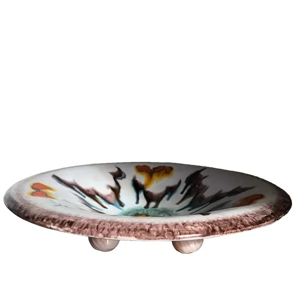 Foto de um(a) Antiga Fruteira Centro De Mesa Cerâmica Alemã Art Deco, da categoria de Centro de mesa. Antiga fruteira, centro de mesa, em cerâmica artística alemã, feito à mão, período Art Deco, década de 1950.Altura... Vendido no marketplace Trésors.