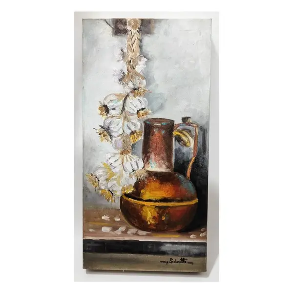 Foto de um(a) Natureza Morta, Óleo sobre Tela, Paulo Silvatti, 00'S, da categoria de Pinturas. Óleo sobre tela em chassi tipo painel. Natureza morta. Autor: paulo silvatti, anos 2000. A: 40 cm L: 20 cm P: 3,5 cm Peso:... Mostrado de uma perspectiva diferente. Vendido no marketplace Trésors.