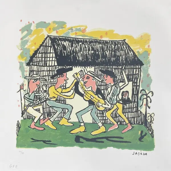 Foto de um(a) José Antonio da Silva - Gravura original com assintura gravada, medindo 26X39 cm e sem moldura, da categoria de Serigrafia. José Antônio da Silva, nascido em 1909 e falecido em 1996, foi um pintor, desenhista, escritor, escultor e repentista... Vendido no marketplace Trésors.