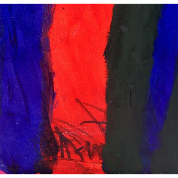 Foto de um(a) Pintura de Osmar Santos, obra abstrata, óleo sobre tela - com moldura e assinatura a mão do artista, da categoria de Pinturas. Pintura de Osmar Santos (ex-radialista e locutor esportivo), obra abstrata, sendo óleo sobre tela medindo 85 x 65 cm, com... Mostrado de uma perspectiva diferente. Vendido no marketplace Trésors.
