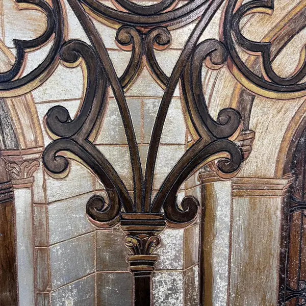 Foto de um(a) Rodolfo Gerd Willamowius - Técnica mista sobre placa de 84 x 52 (obra) e 108 x 77 cm (com moldura), da categoria de Pinturas. Magnífica e imponente pintura que exemplifica o domínio absoluto da perspectiva e do claro-escuro pelo renomado artista. A... Mostrado de uma perspectiva diferente. Vendido no marketplace Trésors.