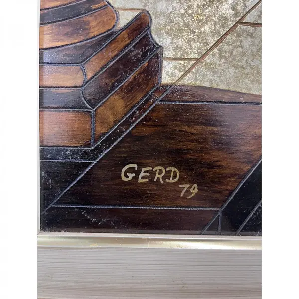 Foto de um(a) Rodolfo Gerd Willamowius - Técnica mista sobre placa de 84 x 52 (obra) e 108 x 77 cm (com moldura), da categoria de Pinturas. Magnífica e imponente pintura que exemplifica o domínio absoluto da perspectiva e do claro-escuro pelo renomado artista. A... Mostrado de uma perspectiva diferente. Vendido no marketplace Trésors.