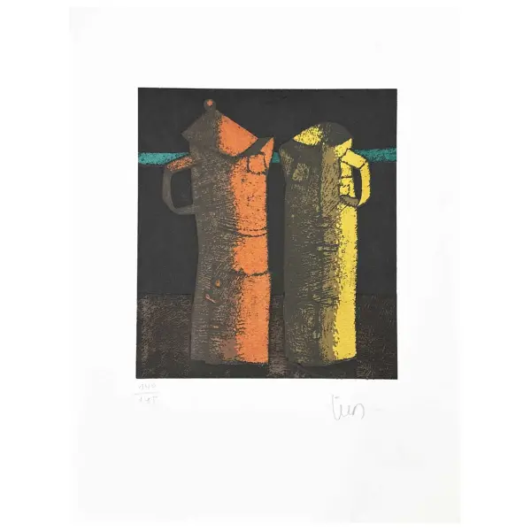 Foto de um(a) Inos Corradin, Jarras, serigrafia 34 x 26 cm sem moldura e assinada à mão, da categoria de Serigrafia. Vendido no marketplace Trésors.