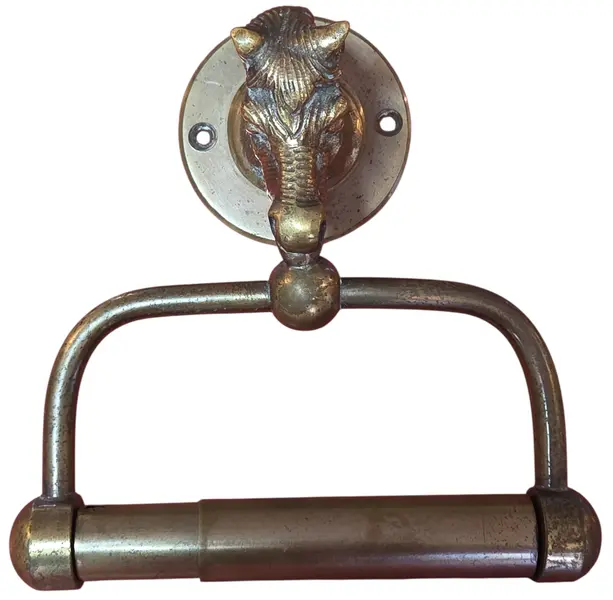 Foto de um(a) Antigo Suporte de Papel Higiênico em Bronze Maciço – Cabeça de Cavalo, da categoria de Suportes decorativos. Apresentamos um item de decoração funcional e cheio de personalidade: um suporte para papel higiênico confeccionado... Mostrado de uma perspectiva diferente. Vendido no marketplace Trésors.