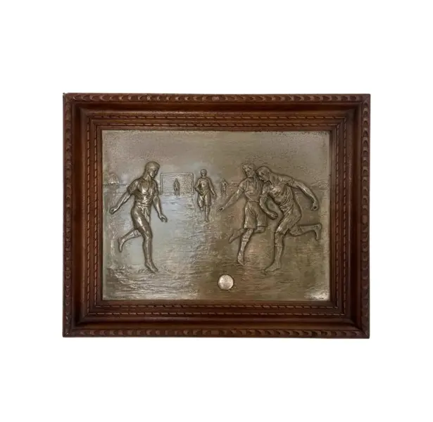 Foto de um(a) Antigo Quadro Placa Wmf Escultura Jogador Art Deco Korschann, da categoria de Placas. WMF - Galvanoplastik Geislingen. Charles Karl Korschann (1872-1943) Antiga e importante placa artística do artista francês... Vendido no marketplace Trésors.
