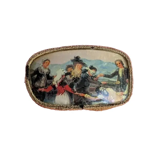 Foto de um(a) Broche Renascentista, da categoria de Outros colecionáveis. Broche personalizado a partir de lentes de vidro com borda em camurça, com imagem imagem renascentista peça única pelo... Vendido no marketplace Trésors.