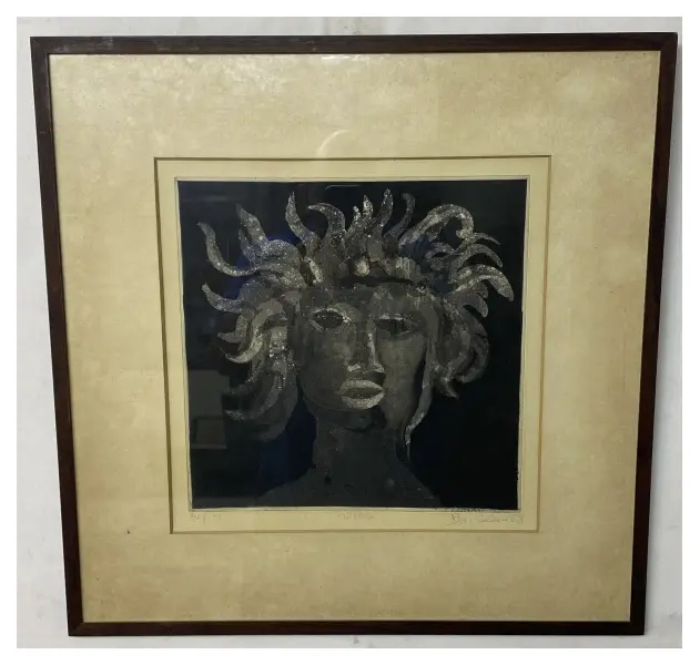 Foto de um(a) Gravura intitulada "Sereia" do artista português Bartolomeu Cid dos Santos (1931-2008), da categoria de Serigrafia. Gravura intitulada "Sereia" do artista português Bartolomeu Cid dos Santos (1931-2008). Água forte sobre papel. Assinada e... Mostrado de uma perspectiva diferente. Vendido no marketplace Trésors.