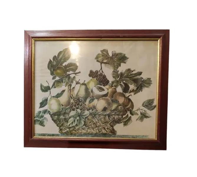 Foto de um(a) Quadro Releitura Caravaggio 70'S, da categoria de Pinturas. Uma gravura antiga fazendo uma releitura do quadro de caravaggio do barroco italiano de 1596. Moldura em madeira e vidro,... Vendido no marketplace Trésors.
