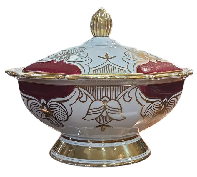 Foto de um(a) Antiga Bomboniere Eschenbach Bavaria – Porcelana Alemã – Pintada à Mão (Handarbeit), da categoria de Garrafas, potes e jarros. Exclusiva e sofisticada bomboniere (pote com tampa) em fina porcelana alemã Eschenbach, produzida na região da Baviera. Esta... Mostrado de uma perspectiva diferente. Vendido no marketplace Trésors.