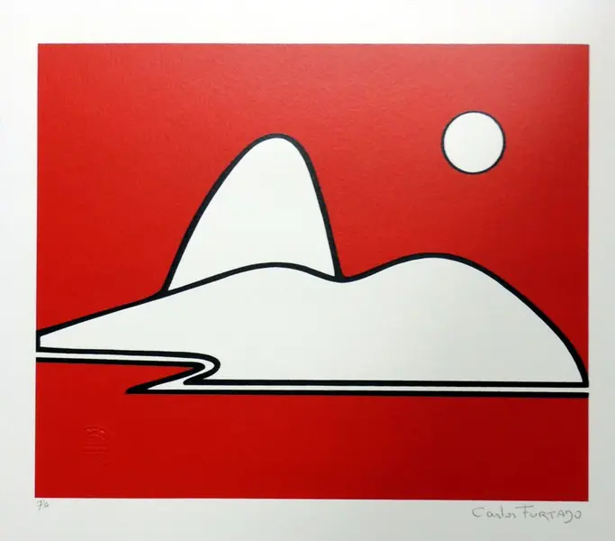 Foto de um(a) Pão de Açucar branco fundo vermelho 30 x 35 cm - Carlos Furtado, da categoria de Serigrafia. Serigrafia original póstuma do artista Carlos Furtado. Dimensões: Altura: 30 cm Largura: 35 cm Breve biografia do artista:... Vendido no marketplace Trésors.