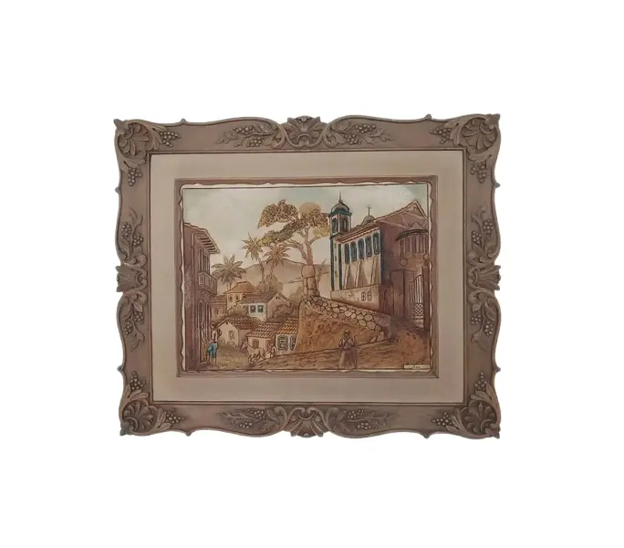 Foto de um(a) Quadro em alto relevo, da categoria de Pinturas. Belissimo quadro em alto relevo com linda moldura em resina imitando madeira Medidas: Comprimento 51,5 cm x altura 43,5 cm. Vendido no marketplace Trésors.