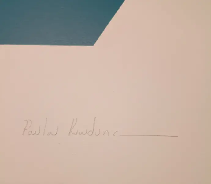 Foto de um(a) Paula Kadunk - Gravura original assinada à mão de 50 X 40 cm e sem moldura, da categoria de Serigrafia. Mostrado de uma perspectiva diferente. Vendido no marketplace Trésors.