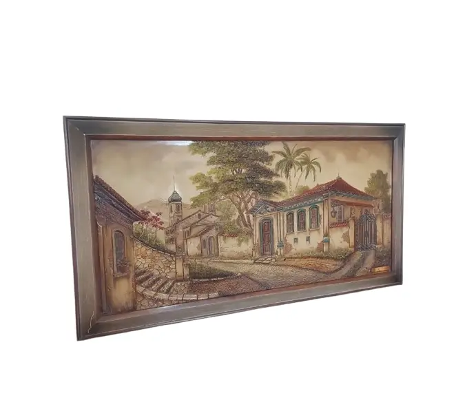 Foto de um(a) Quadro em resina, da categoria de Pinturas. Belissimo quadro em resina em alto relevo. Medidas: comprimento 103 cm X altura 56 cm. Vendido no marketplace Trésors.