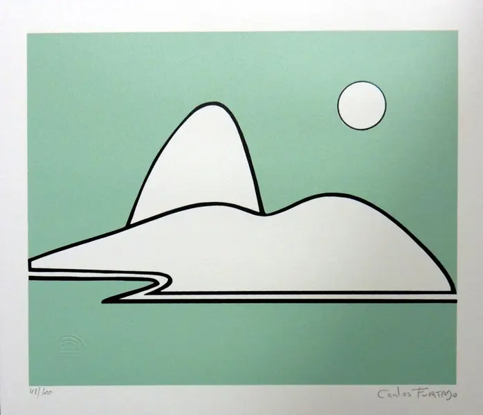 Foto de um(a) Pão de Açucar branco fundo verdinho 30 x 35 cm - Carlos Furtado, da categoria de Serigrafia. Serigrafia original póstuma do artista Carlos Furtado. Dimensões: Altura: 30 cm Largura: 35 cm Breve biografia do artista:... Vendido no marketplace Trésors.