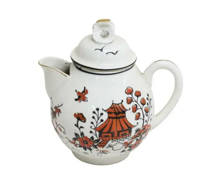 Foto de um(a) Antigo conjunto japonês com 8 peças, da categoria de Conjuntos de café e chá. Antigo conjunto para café com 8 peças em louça na tonalidade bege, com decoração típica oriental nas tonalidades laranja e... Mostrado de uma perspectiva diferente. Vendido no marketplace Trésors.