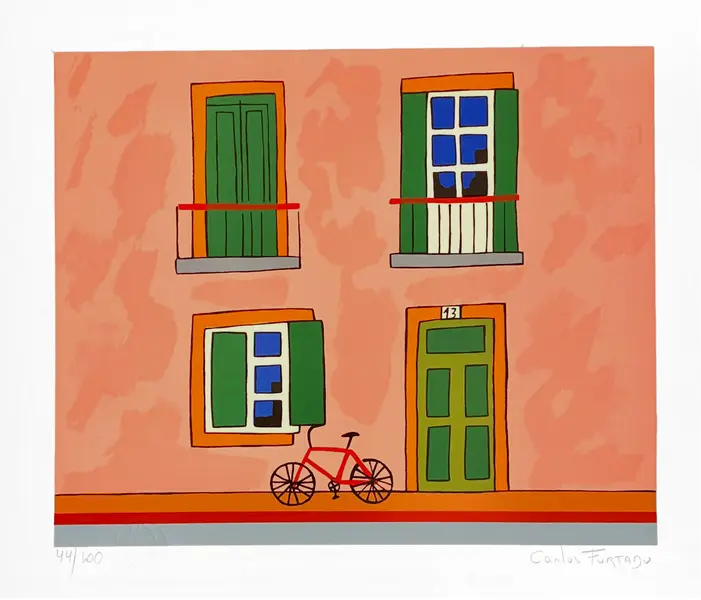 Foto de um(a) FACHADA Rosé Green (30 x 35 cm) - Carlos Furtado, da categoria de Serigrafia. Serigrafia original póstuma do artista Carlos Furtado. Dimensões: Altura: 30 cm Largura: 35 cm Breve biografia do artista:... Vendido no marketplace Trésors.