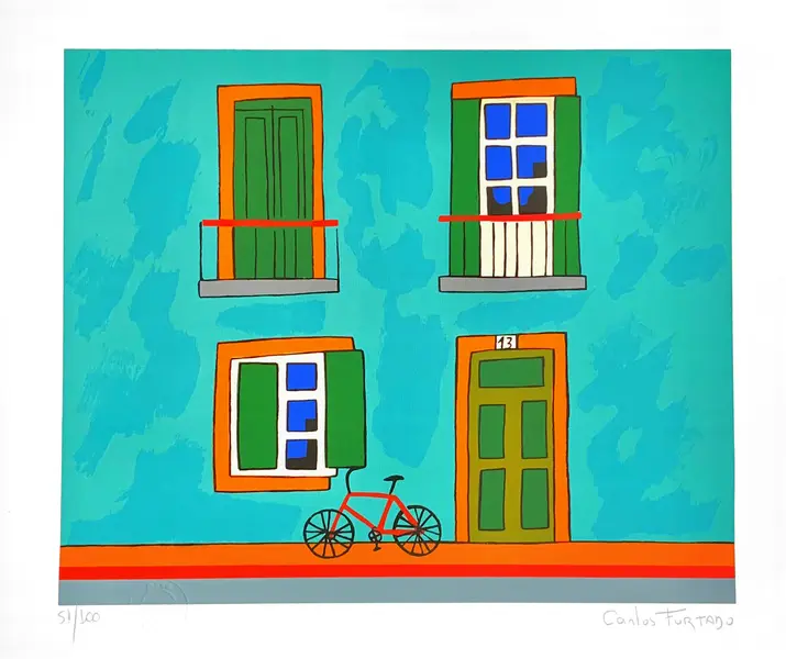 Foto de um(a) FACHADA Verde Água Green (30 x 35 cm) - Carlos Furtado, da categoria de Serigrafia. Serigrafia original póstuma do artista Carlos Furtado. Dimensões: Altura: 30 cm Largura: 35 cm Breve biografia do artista:... Vendido no marketplace Trésors.