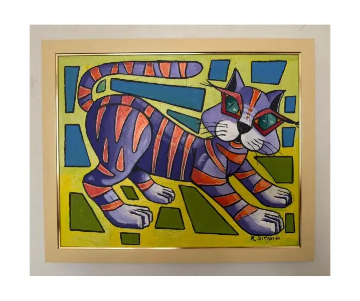 Foto de um(a) Romano Di Martino - Forma e Colori é uma pintura Óleo Sobre Tela emoldurada medindo 45 x 55 cm, assinada a mão e datada de 2005, da categoria de Pinturas. Romano Di Martino (1940–2010)renomado pintor, desenhista e gravador conhecido por suas telas vibrantes que mesclam... Vendido no marketplace Trésors.