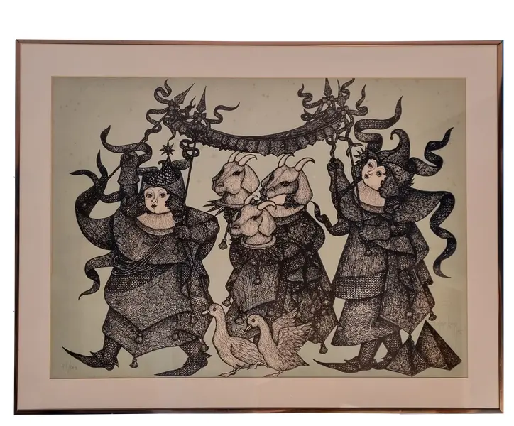 Foto de um(a) Gravura de Darcio Lima Tiragem 41/108, da categoria de Pinturas. Gravura do artista Darcio Lima, datada de 1985, tiragem 41/108. Dárcio Raphael Leão de Bragança e Aragão dos Castro Lima... Vendido no marketplace Trésors.